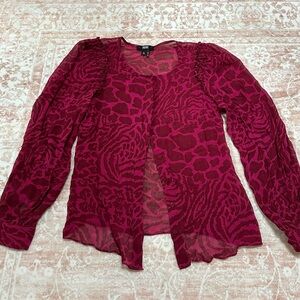 100% Silk PAIGE Animal Print Button Up Blouse